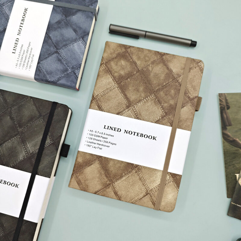 GBF1027  A5  DENIM TEXTURE  LINED NOTEBOOK