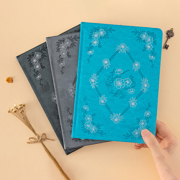 GBF2019 A5 PLUM FLOWER DOT GRID NOTEBOOK