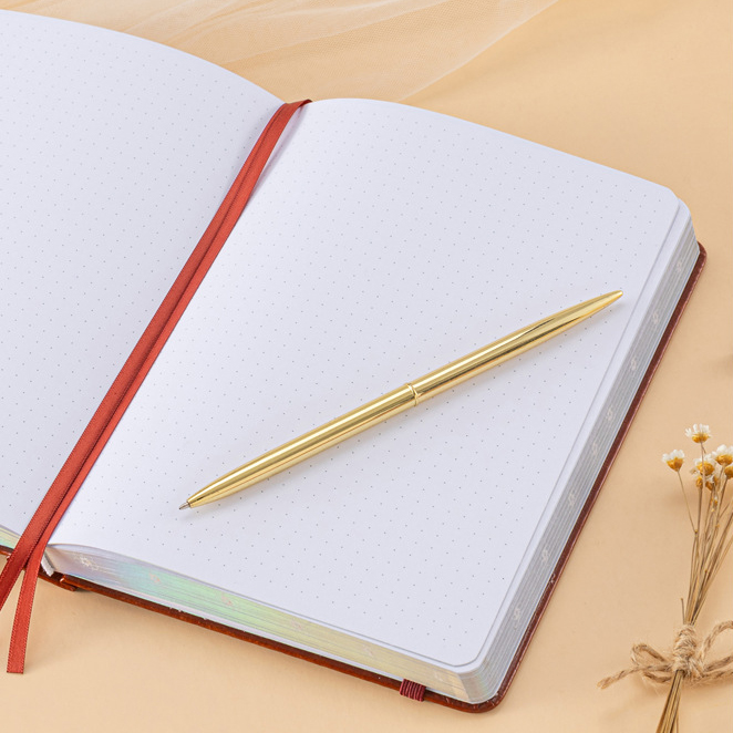 GBF2019 A5 PLUM FLOWER DOT GRID NOTEBOOK