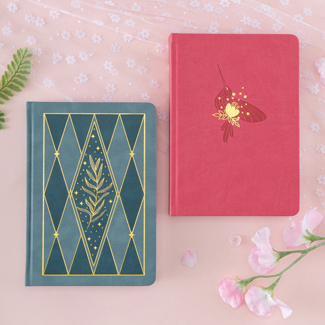 GBF2024 A5  FLOWER AND BIRD DOT GRID NOTEBOOK