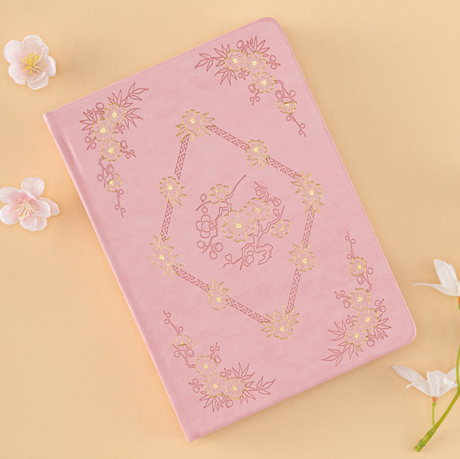 GBF2019 A5 PLUM FLOWER DOT GRID NOTEBOOK