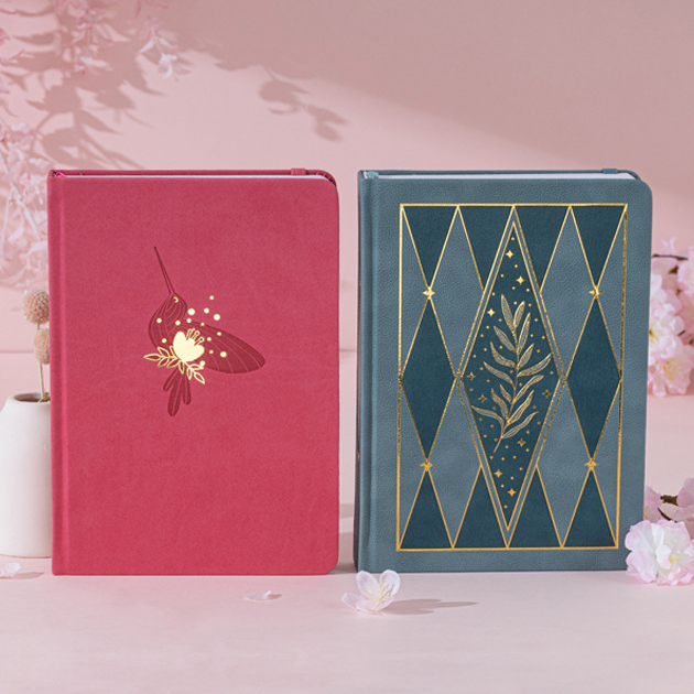 GBF2024 A5  FLOWER AND BIRD DOT GRID NOTEBOOK